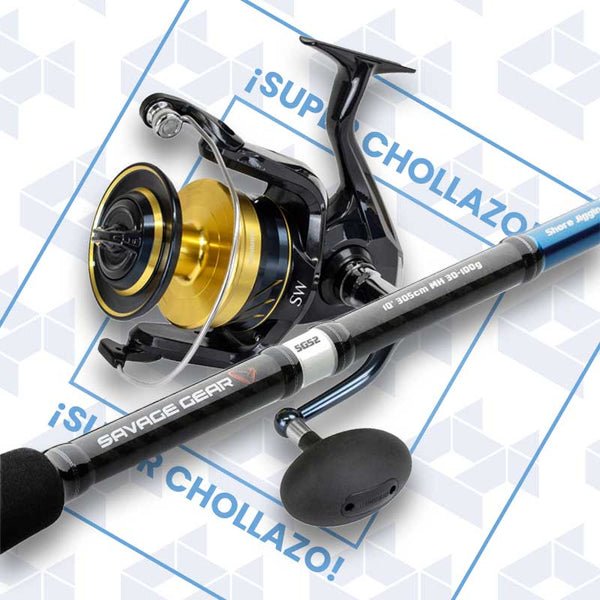 Combo Caña Savage Gear SGS2 Shore Jigging y Shimano Spheros SW / 30-100g - 5000XG // SuperChollazo