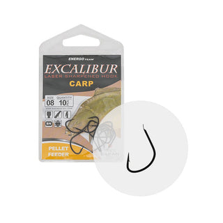 Anzuelo Simple Excalibur Pellet Feeder Negro // 6, 8, 10, 12, 14 / 10uds