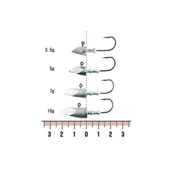 Anzuelo SImple Con Caabeza Plomada Fujiwara Mugen Short Shank// 3.5g, 5g, 7g, 10g