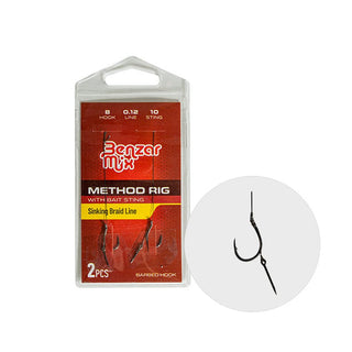 Anzuelo Simple Montado Benzar Method Rig Sin muerte // 8, 10, 12 / 2uds