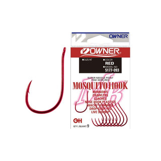 Anzuelo Simple Owner Mosquito Bait Hook 5177 Rojo // 8, 6, 4, 2, 1, 1/0, 2/0