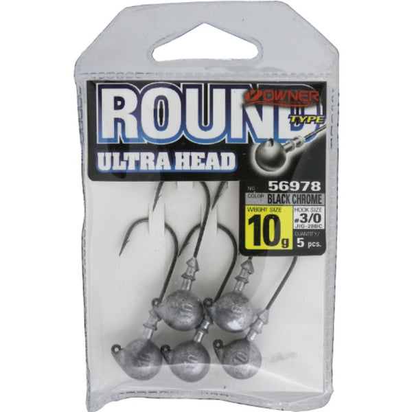 Anzuelo con Cabeza Plomada Round Head 56978 Owner // 5/0, 4/0, 3/0, 2/0, 1 / 25g, 18g, 15g, 12g, 10g, 8g, 5g, 3g, 1.5g