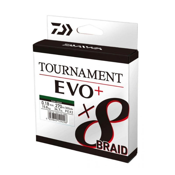 Hilo Trenzado Daiwa Tournament 8 Braid Evo+ // 0.08mm, 0.10mm, 0.12mm, 0.14mm, 0.16m, 0.20mm, 0.26mm / 135m, 270m, 300m