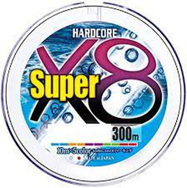 Hilo Trenzado Hardcore Super X8 //  0,15mm, 0,17mm, 0,19mm, 0,21mm, 0,24mm, 0,27mm, 0,30mm, 0,34mm, 0,38mm, 0,42mm, 0,48mm - 200m, 300m