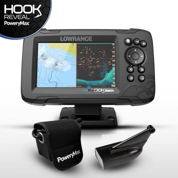 Sonda Lowrance HOOK Reveal 5 con transductor 83/200 HDI & mapa base + PoweryMax Ready