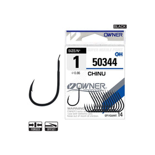 ProPack Anzuelo Chinu 50344P Owner Negro // 4/0, 3/0, 2/0, 1/0, 1, 2, 3, 4, 5, 6, 7