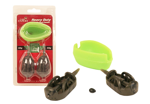 CEBADORES CARP EXPERT HEAVY DUTY METHOD FEEDER CON MOLDE GO GREEN