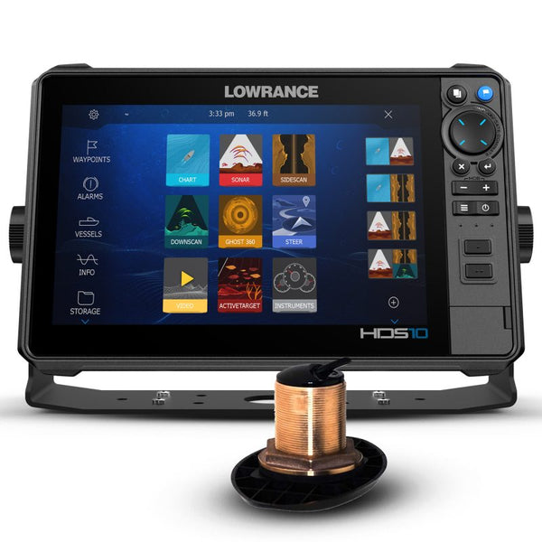 Sonda Lowrance HDS 10 Pro con Transductor Pasacascos B148 HDI xSonic 600w