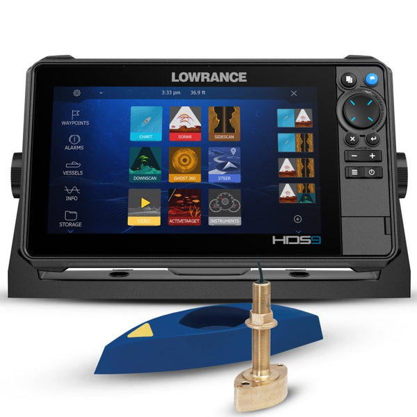 Lowrance HDS 9 Live Sonar with B275LHW xSonic 1kW Thru-Hull Transducer