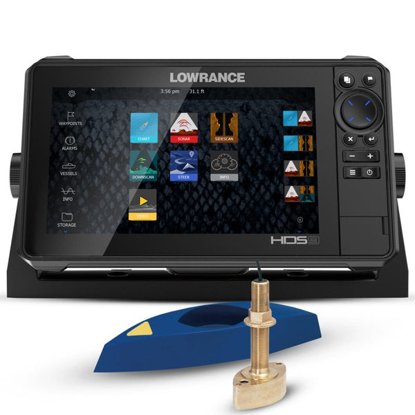 Lowrance HDS 9 Live Sonar with B275LHW xSonic 1kW Thru-Hull Transducer