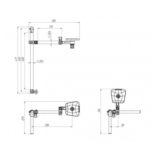 Soporte Fasten FT601 Transductor Y Pantalla de Sonda Borika  // Negro