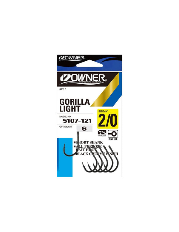 Anzuelo Simple Owner Gorilla Light 5107 // 2, 1, 1/0, 2/0, 3/0, 4/0