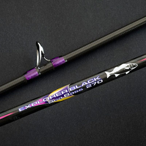 Caña Cinnetic Explorer Black Purple Sea Bass MH Spinning // 10-35g, 15-42g, 15-50g, 15-60g, 20-80g, 40-120g, 60-180g - 270cm, 300cm, 330cm, 360cm